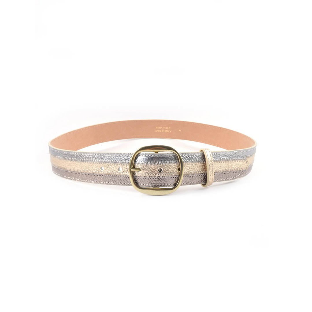 Lederen metallic riem | 559123