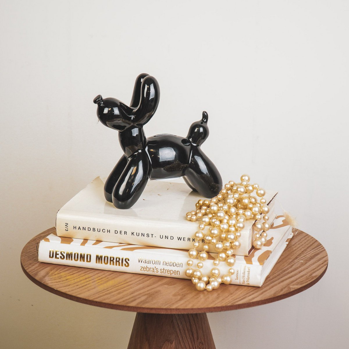Ornament – Spaarpot Ballonhond Zwart Keramiek | 17 x 7 x 17 cm | Housevitamin🎈
