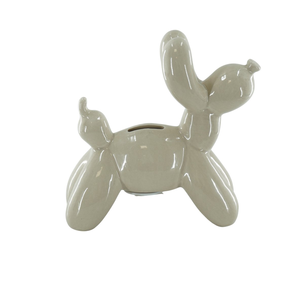 Ornament – Spaarpot Ballonhond Keramiek | Zandkleur | 17 x 7 x 17 cm🐶