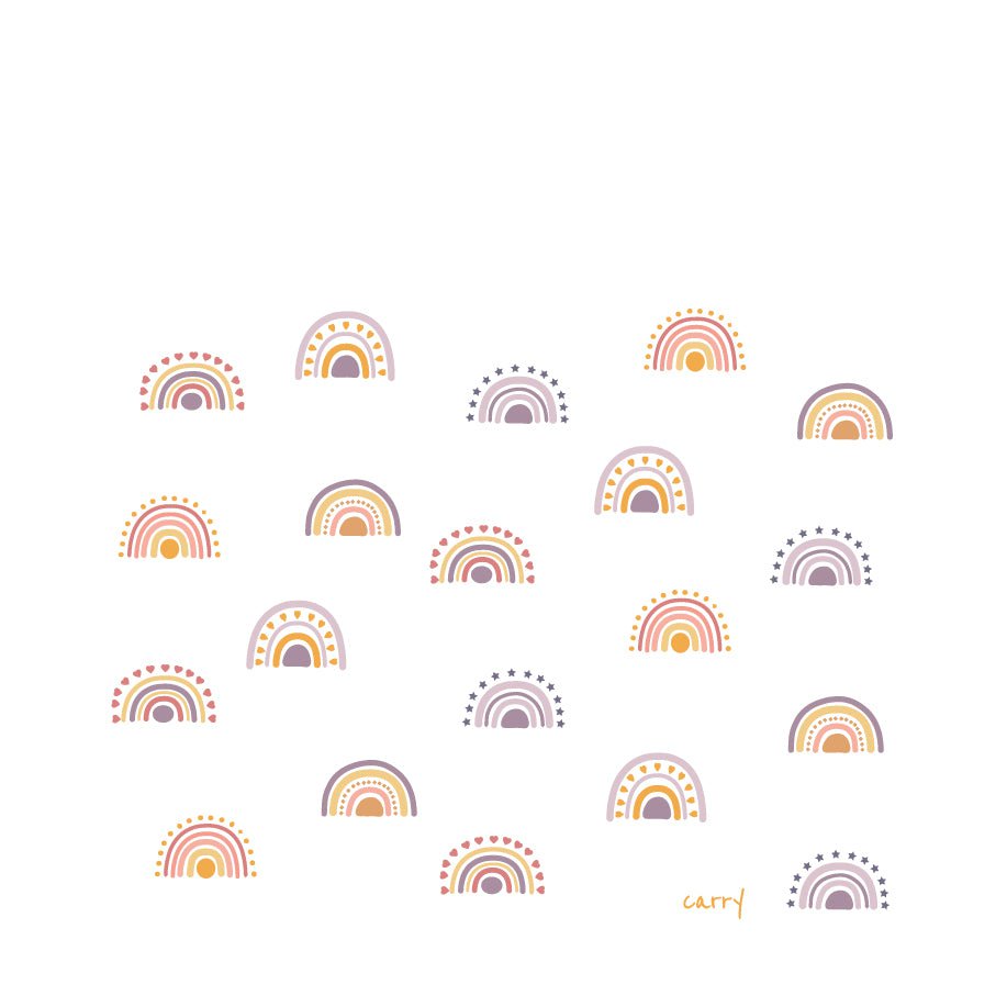 BOHO RAINBOW glazen drinkfles 0,7L – duurzame waterfles met boho charme