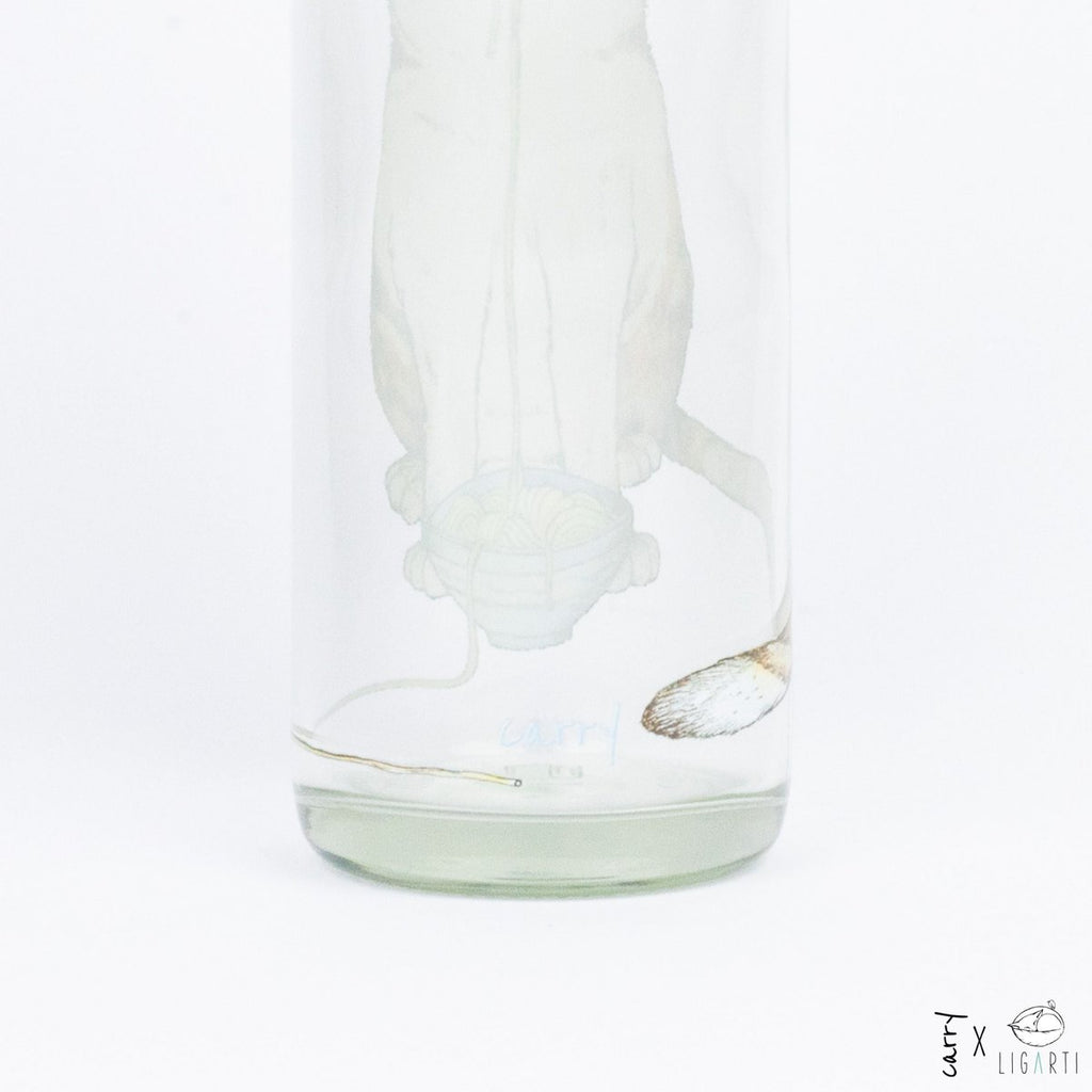 Ramen Kat Glazen Fles, 0,7 liter