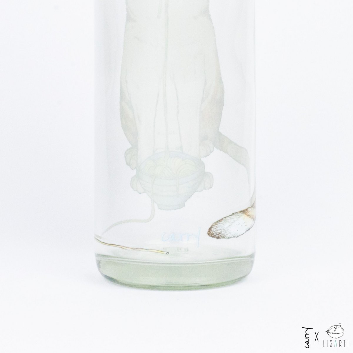 Ramen Kat Glazen Fles, 0,7 liter