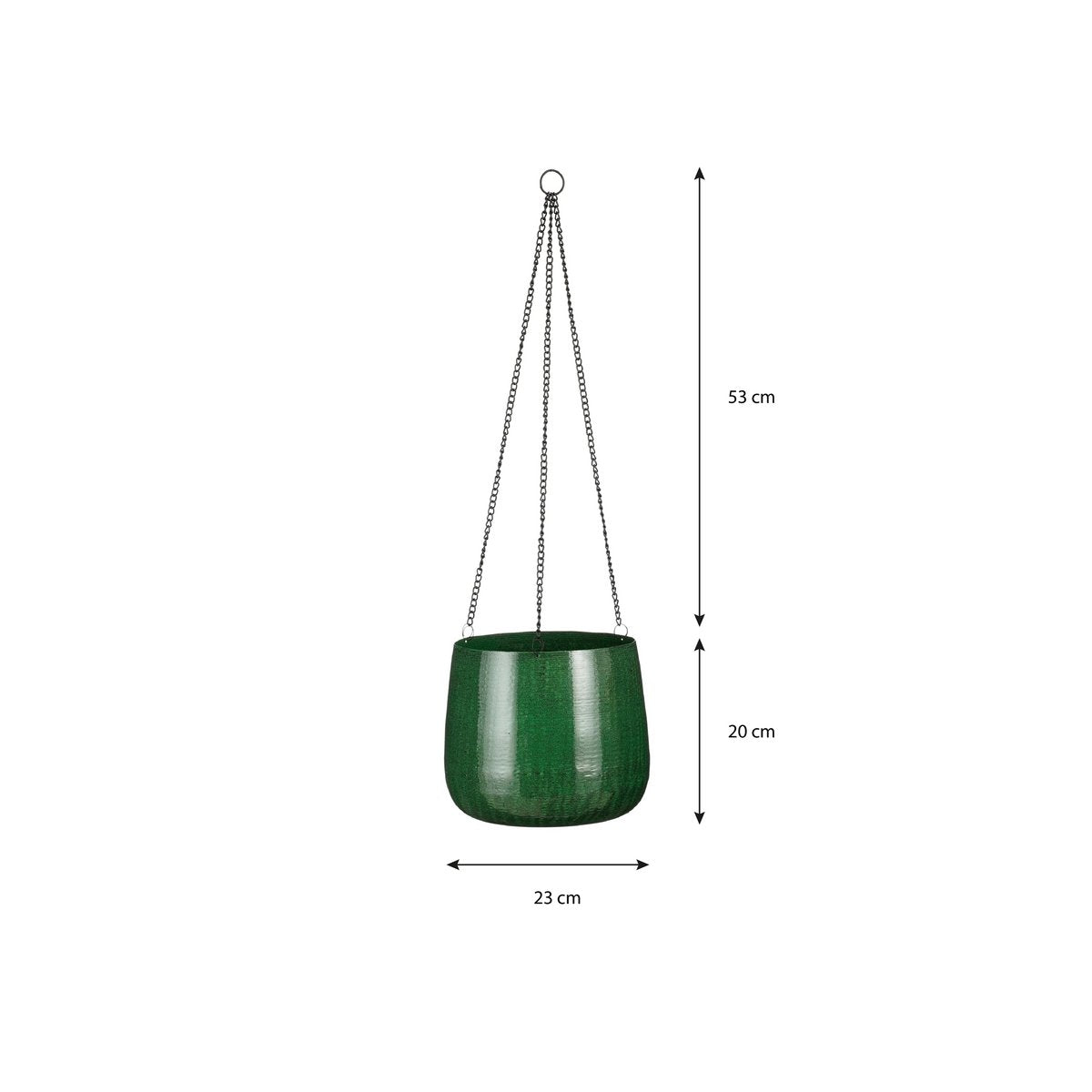Benson Hangpot – H20 x Ø23 cm – Metaal – Donkergroen