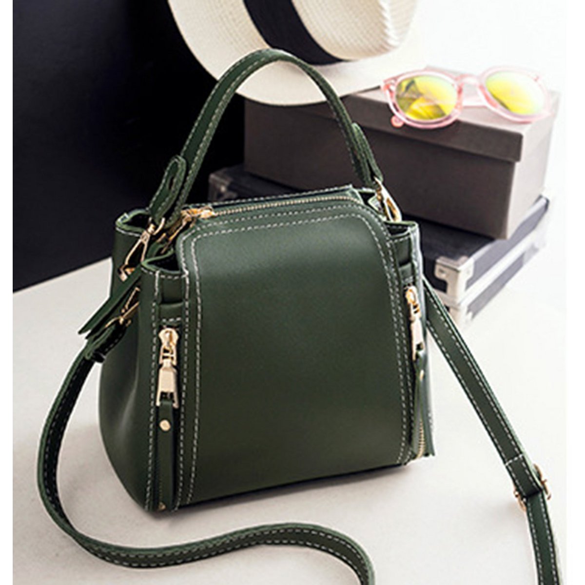 AnBeck Kleine Kubus Handtas – Lichtgrijs & Elegant Compact Design