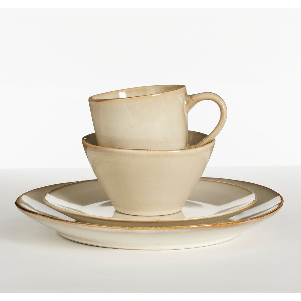Racco serviesset – 4‑persoons handgemaakt steengoed in warme beige tint