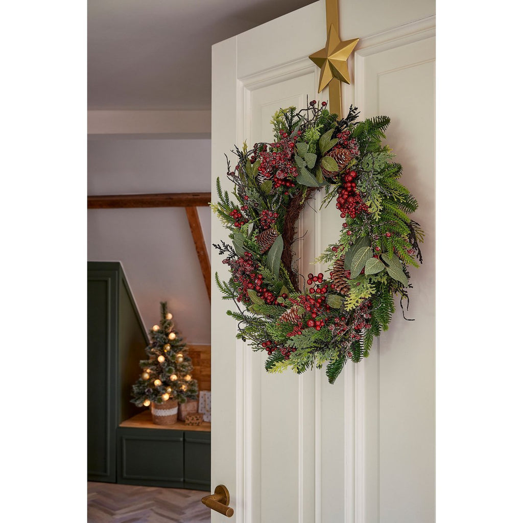 Bodi Kerstkrans met Dennenappels – H13 x Ø50 cm – Bordeaux