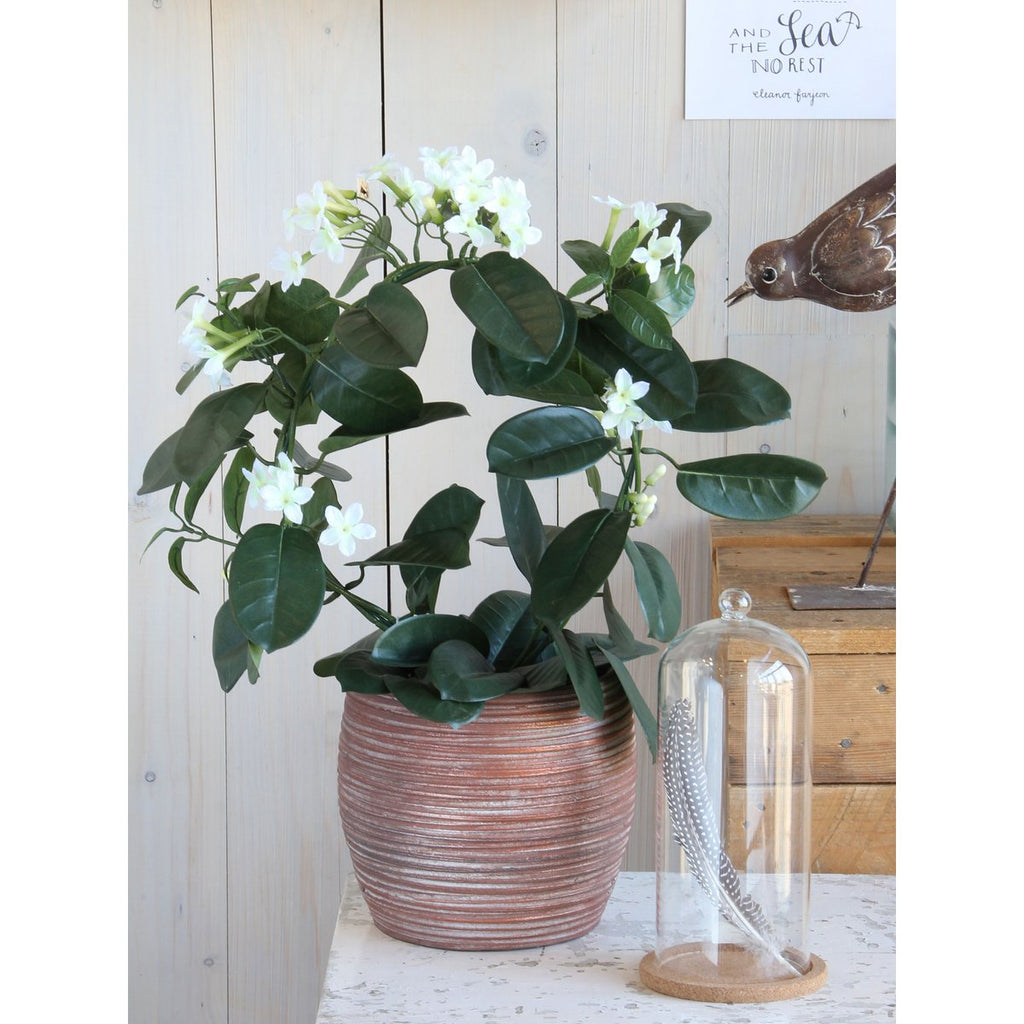 Stephanotis Kunstplant in Bloempot Stan – H50 x Ø40 cm – Wit