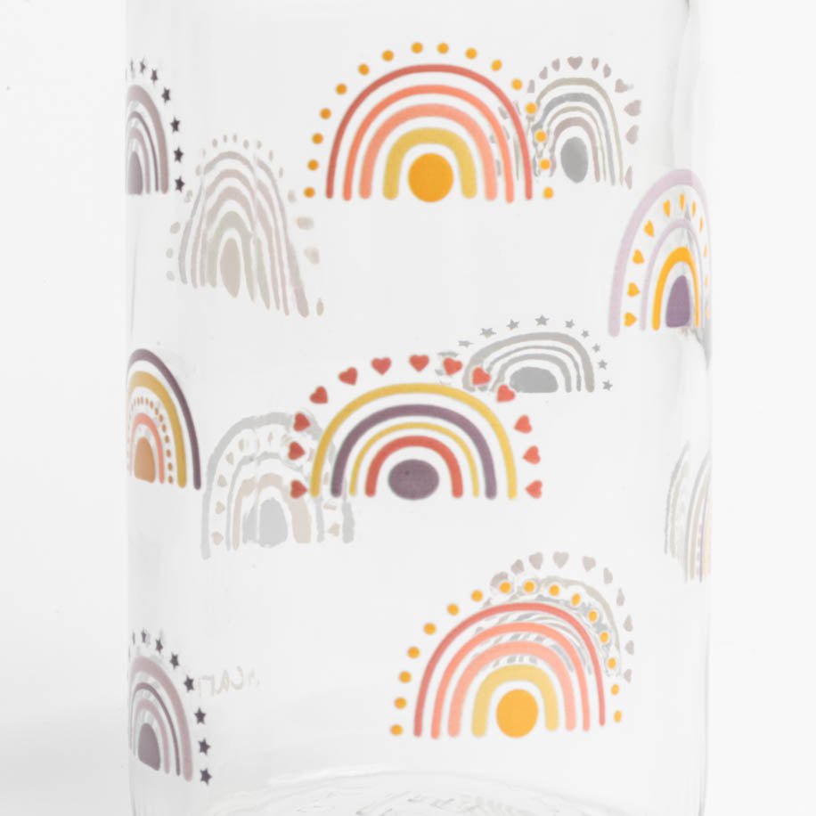Boho Rainbow Glazen Fles, 0,4 liter