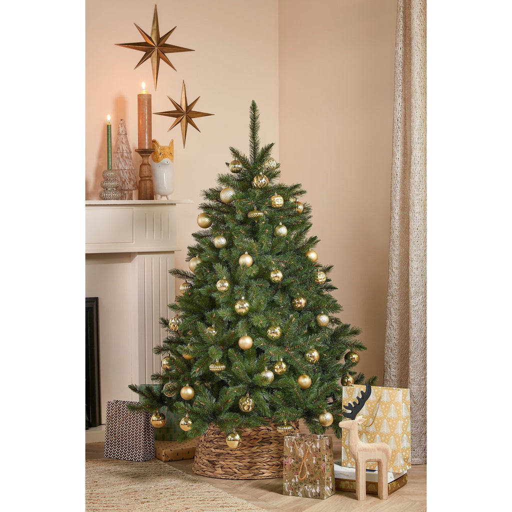 Kerstballen Set – 60 Stuks – Ø7 cm – Onbreekbaar – Goud