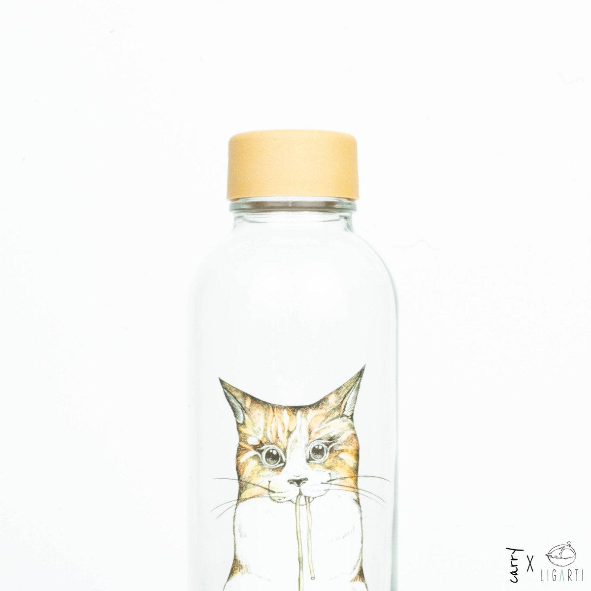 Ramen Kat Glazen Fles, 0,7 liter