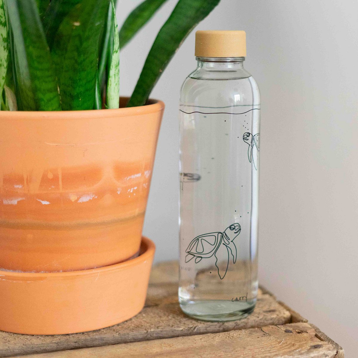 Go with the flow – glazen drinkfles 0,7 l