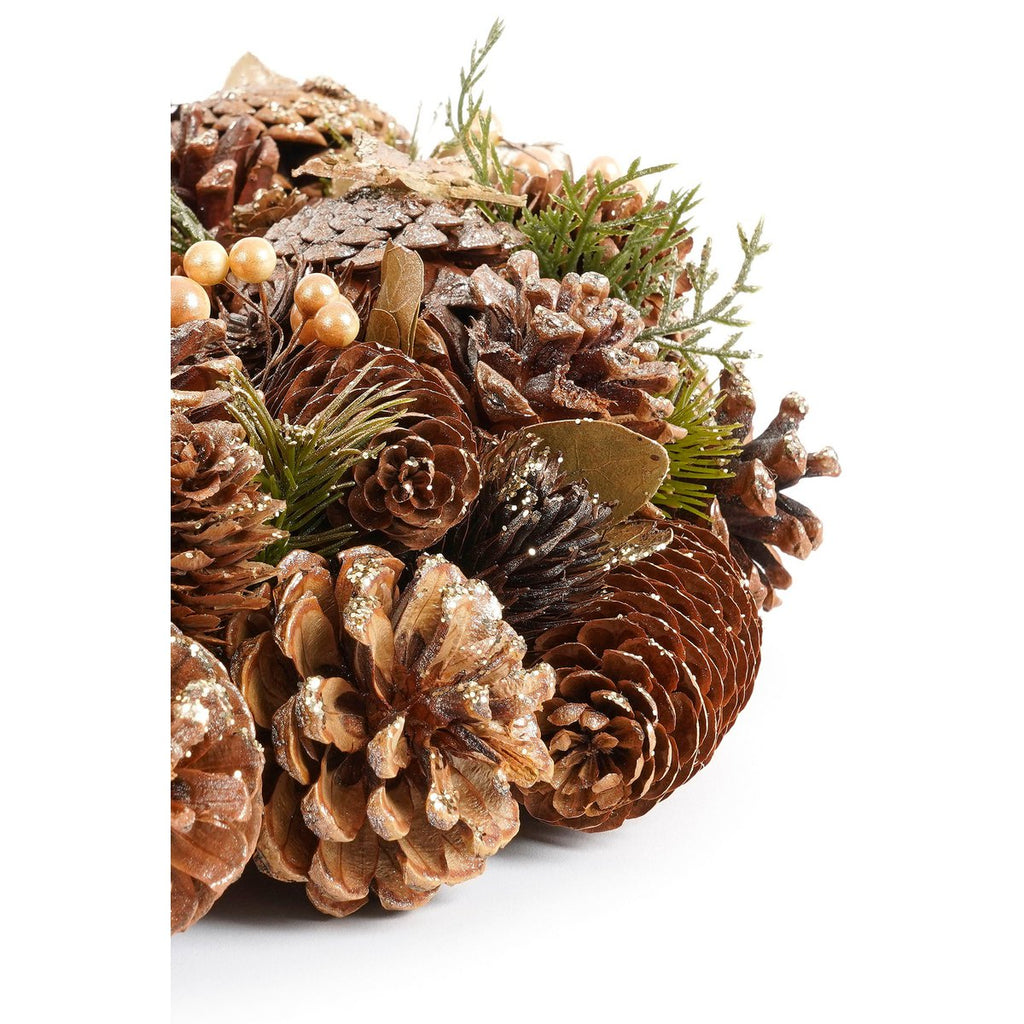 Brant Kerstkrans met Dennenappels - H9 x Ø45 cm - Bruin