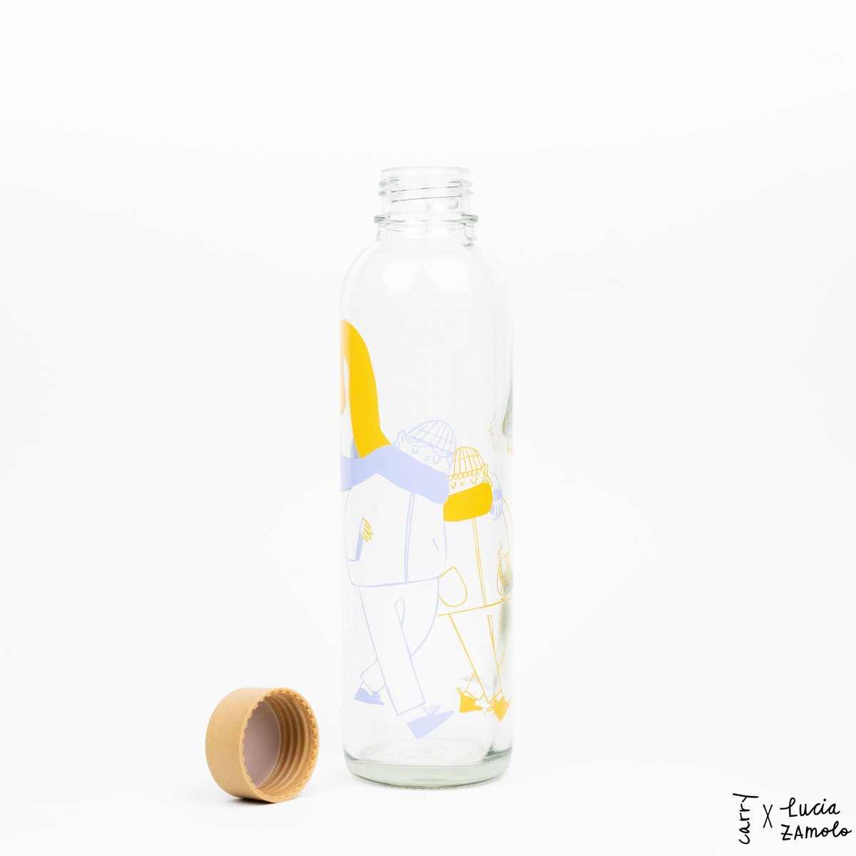 More Amore Blauw Glazen Fles, 0,7 liter