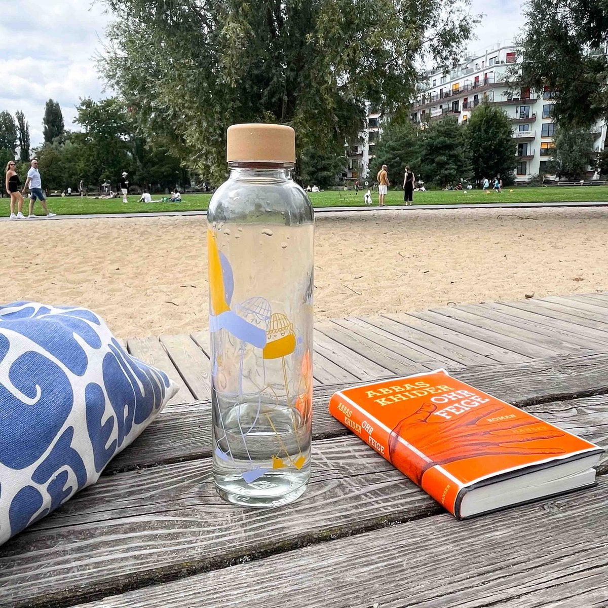 More Amore Blauw Glazen Fles, 0,7 liter