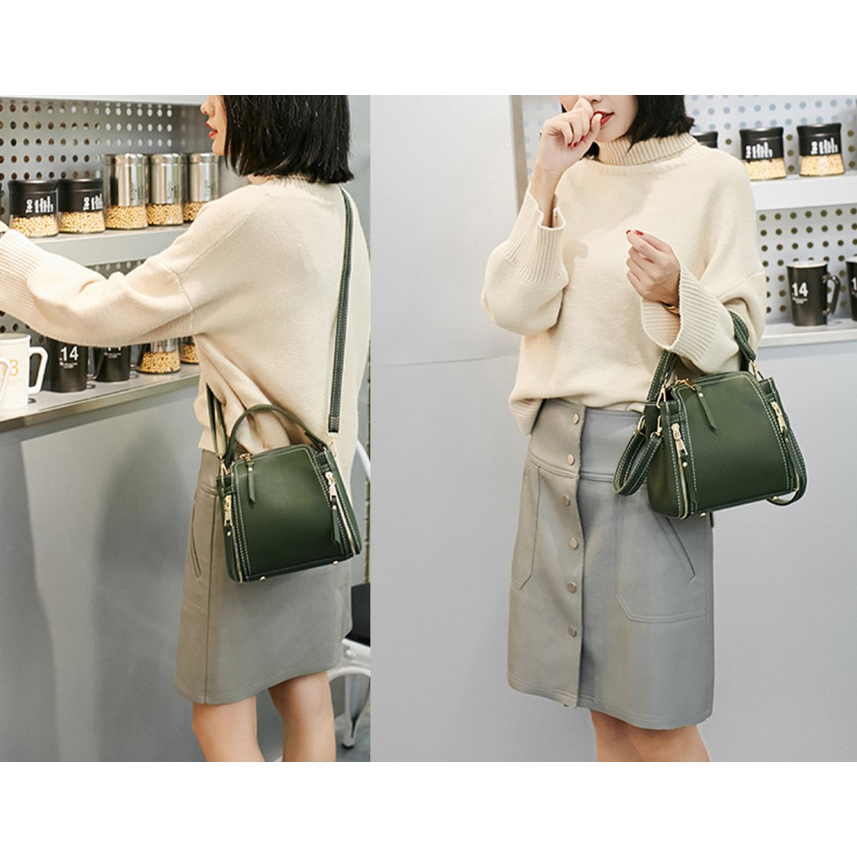 AnBeck Kleine Kubus Handtas – Lichtgrijs & Elegant Compact Design