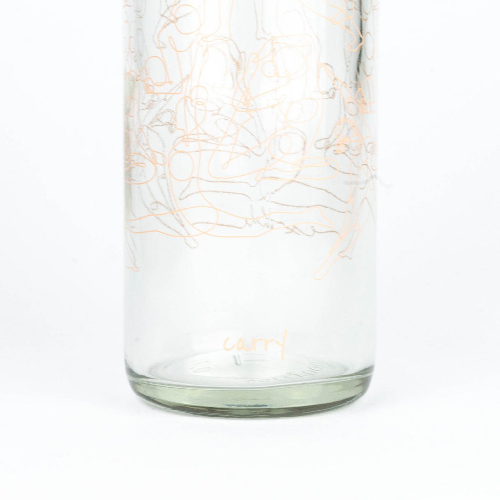 Breath In & Out Glazen Fles, 0,7 liter