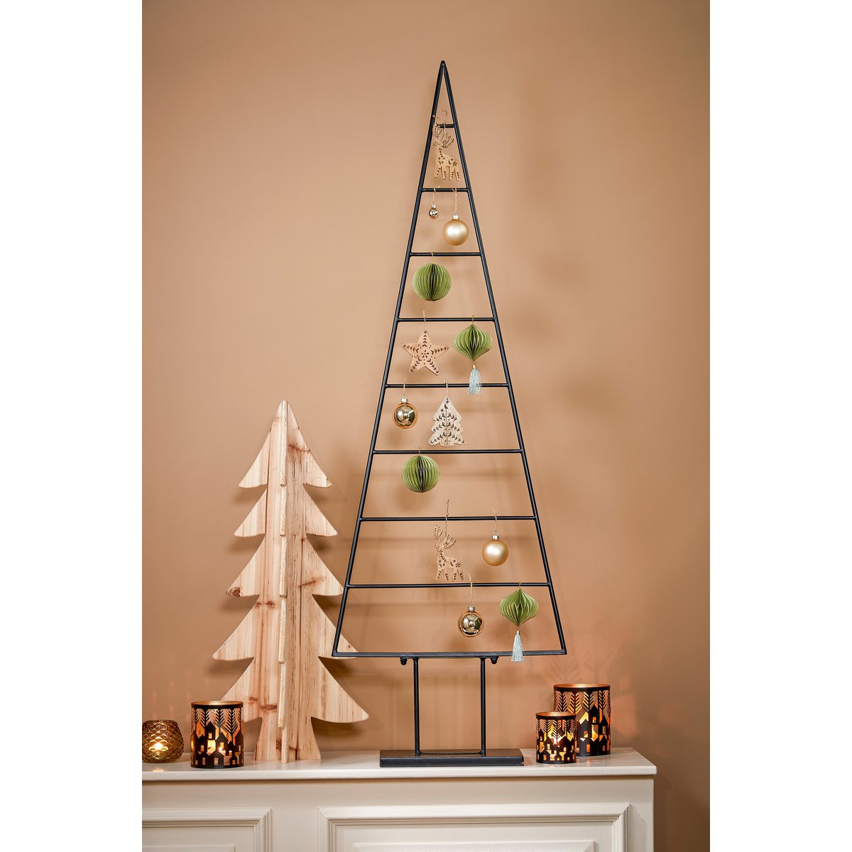 Decoratie Kerstboom – L50 x B15 x H152 cm – Metaal – Zwart