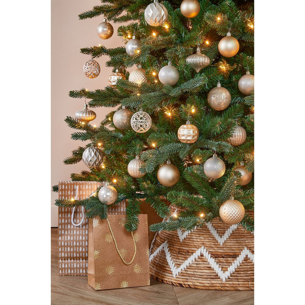 Kerstballen set – 60 stuks – Ø7 cm – onbreekbaar crème | Mica Decorations