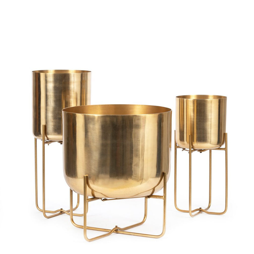 De koperplanter op stand - messing - xl