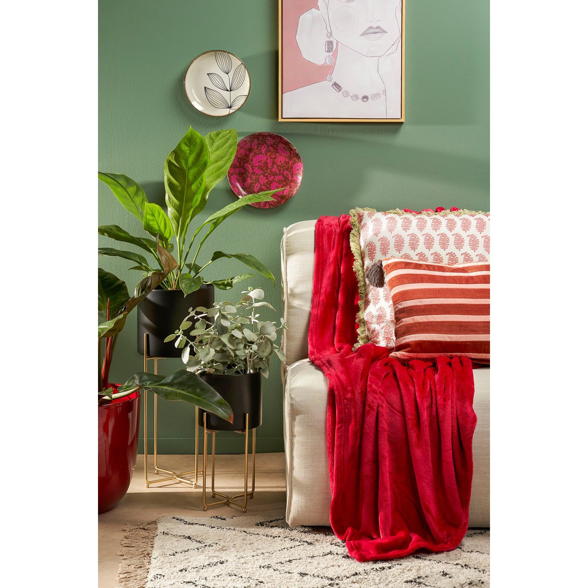 Famke Fleece Plaid – L180 x B130 cm – Rood