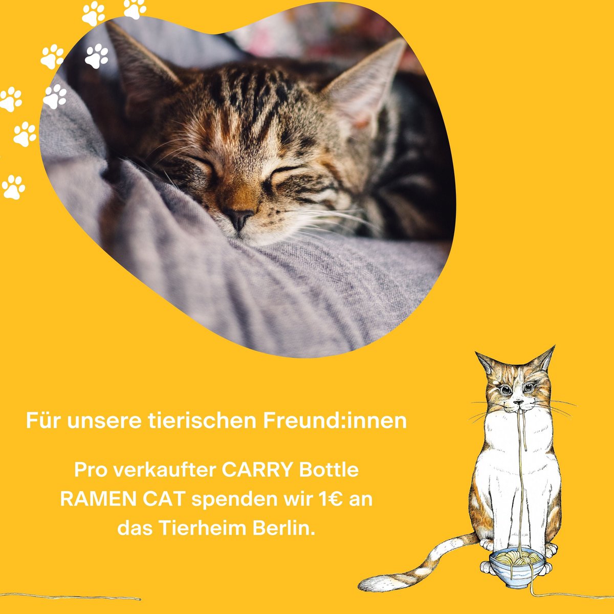 Ramen Kat Glazen Fles, 0,7 liter