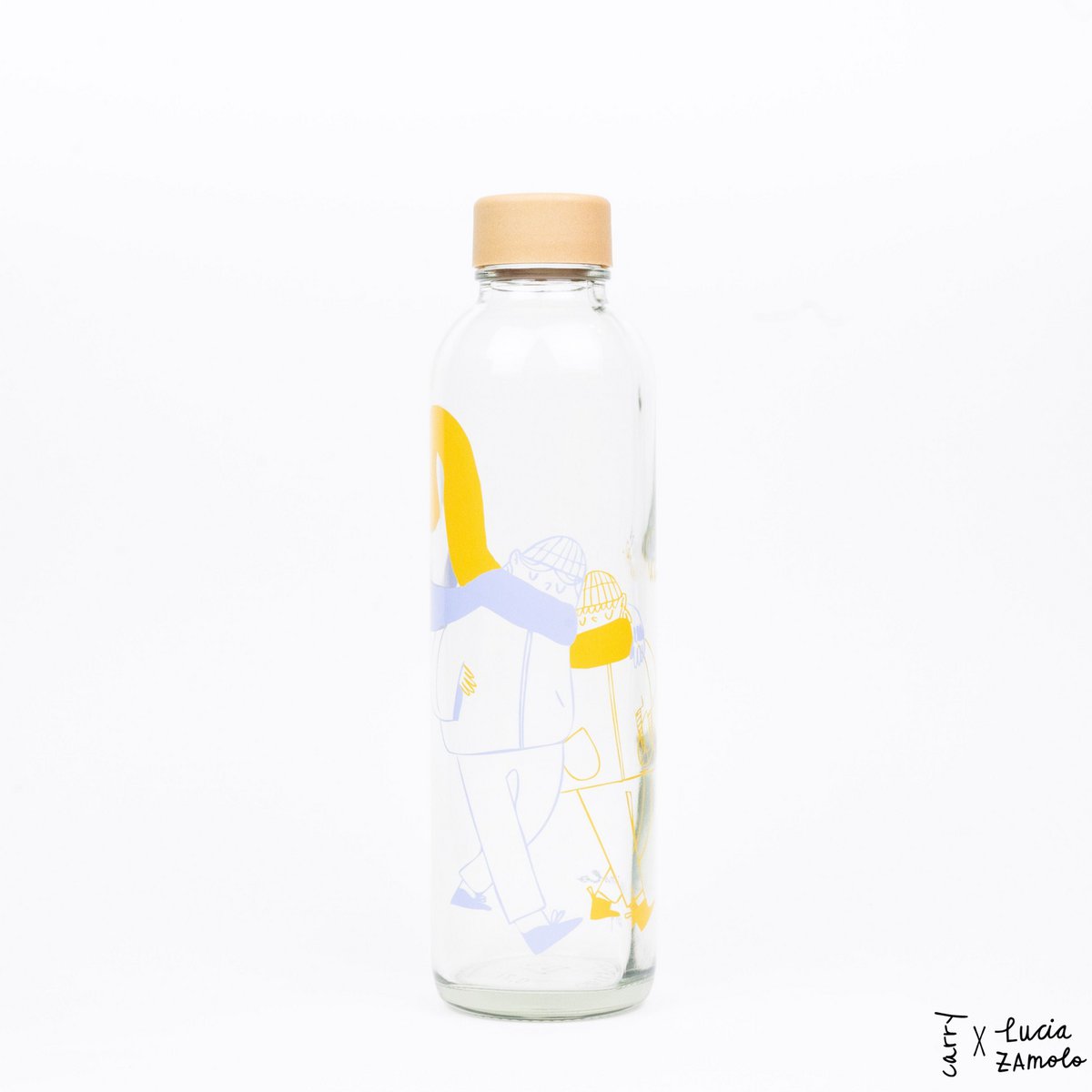 More Amore Blauw Glazen Fles, 0,7 liter