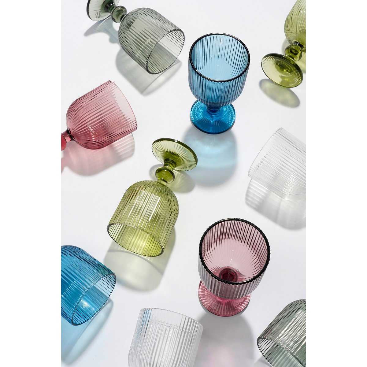 Merlot Wijnglas – 250 ml – Geribbeld Glas – Transparant