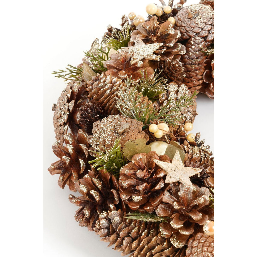 Brant Kerstkrans met Dennenappels - H9 x Ø45 cm - Bruin