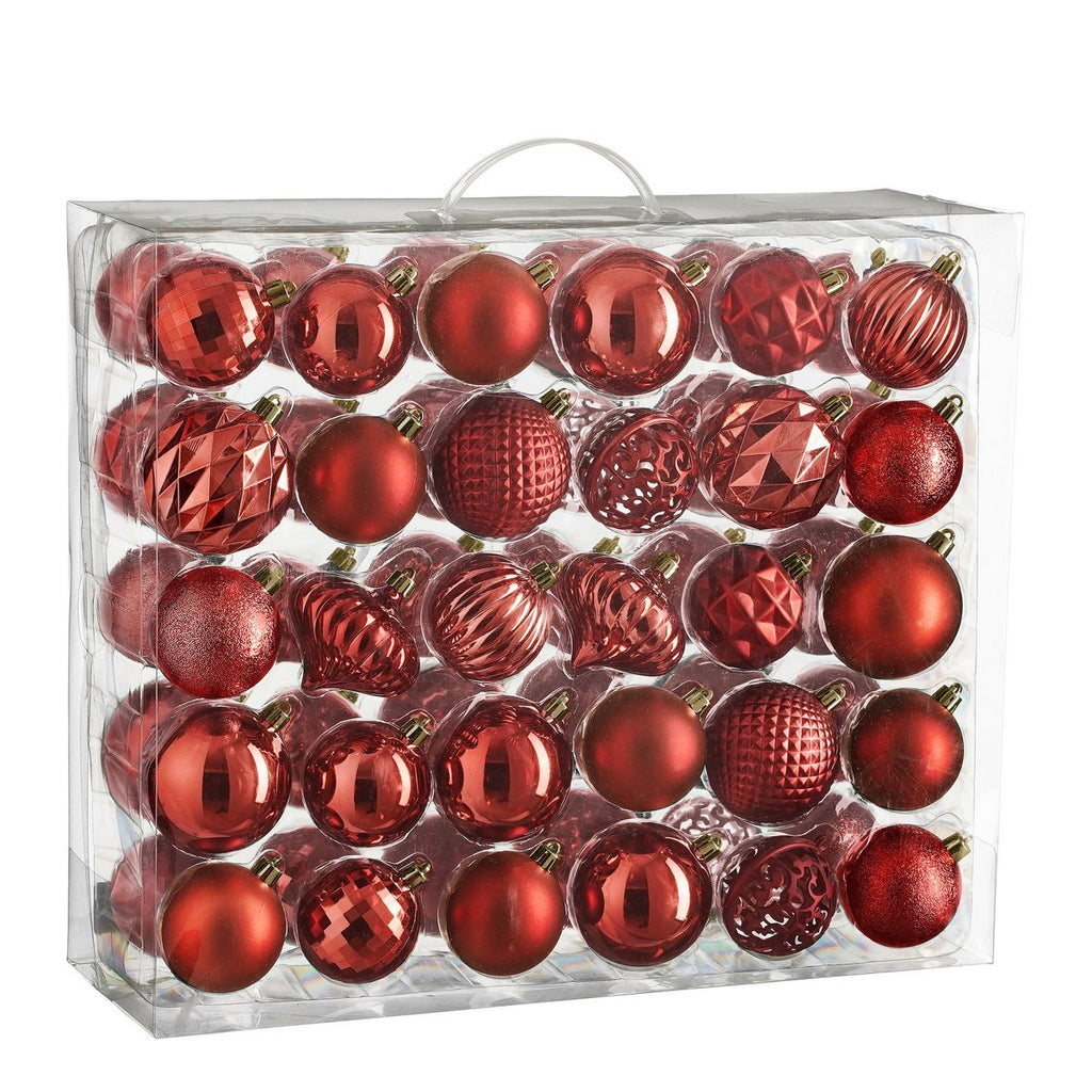 Kerstballen Set – 60 Stuks – Ø7 cm – Onbreekbaar – Rood