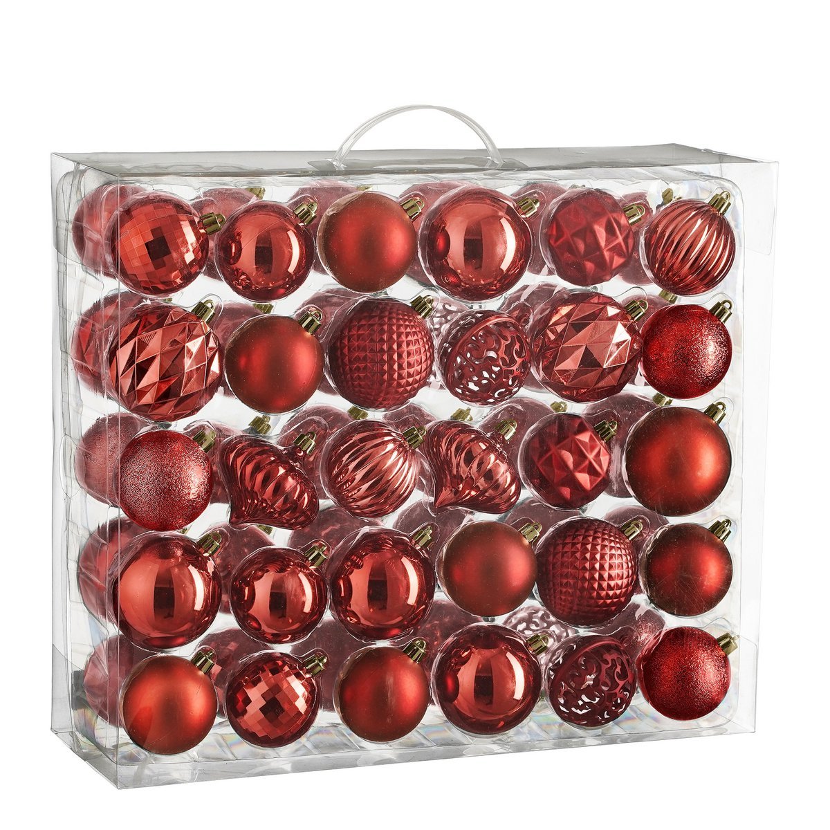 Kerstballen Set – 60 Stuks – Ø7 cm – Onbreekbaar – Rood