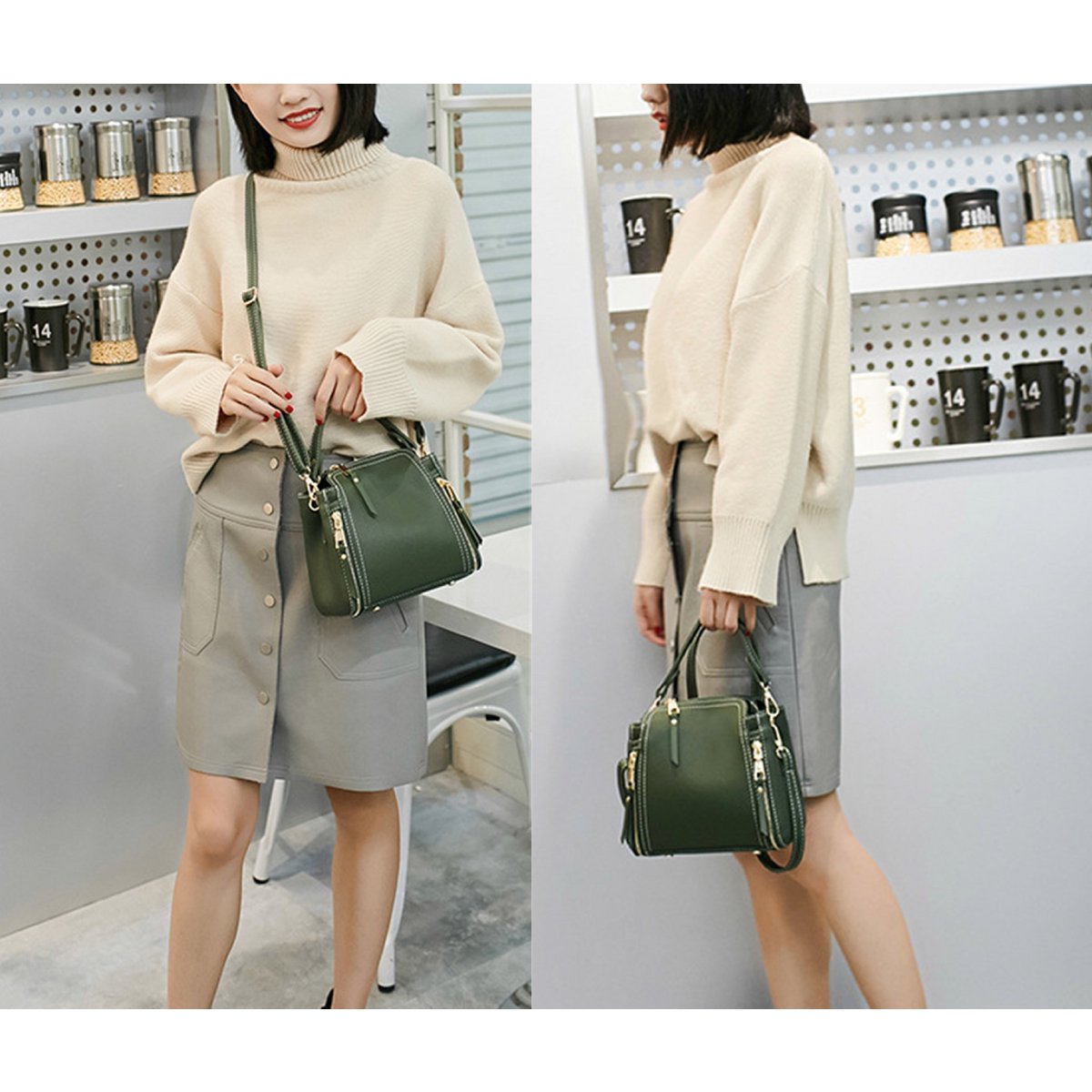 AnBeck Kleine Kubus Handtas – Lichtgrijs & Elegant Compact Design