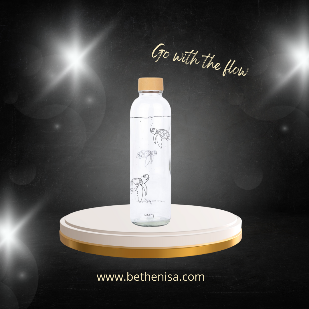 Go with the flow – glazen drinkfles 0,7 l