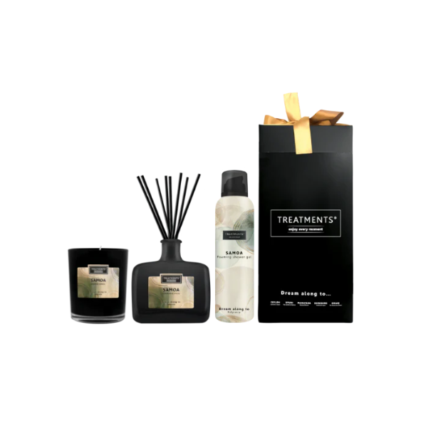 Treatments® – GiftBox Home & Body Deluxe – Samoa | Geurstokjes, douchegel & kaars
