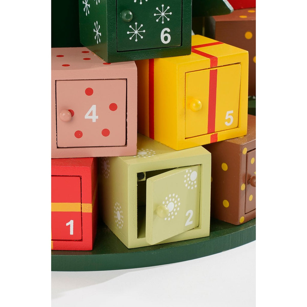 Adventskalender – H30 x Ø28 cm – MDF – 100% FSC – Meerkleurig
