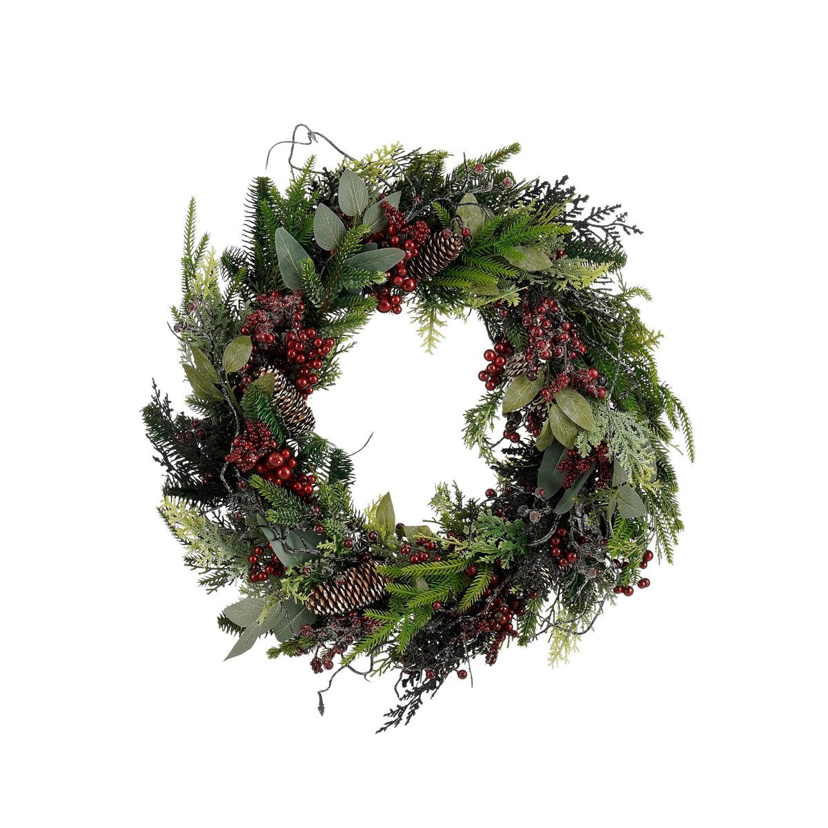 Bodi Kerstkrans met Dennenappels – H13 x Ø50 cm – Bordeaux