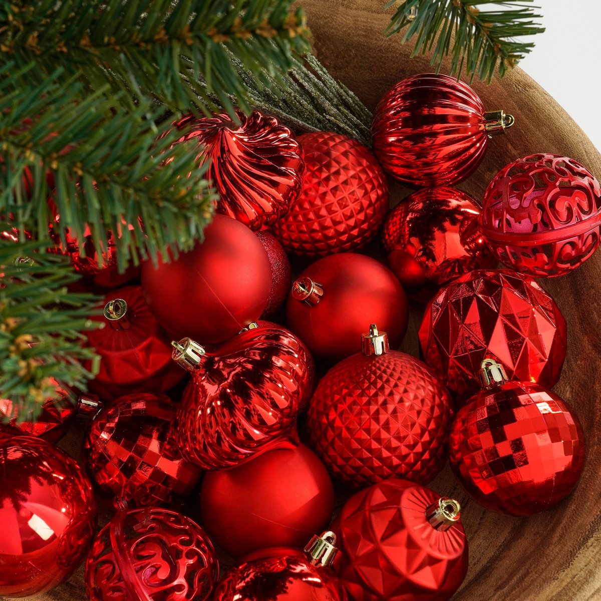 Kerstballen Set – 60 Stuks – Ø7 cm – Onbreekbaar – Rood