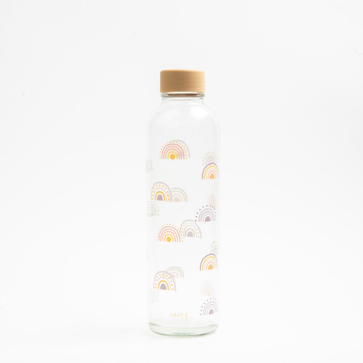 BOHO RAINBOW glazen drinkfles 0,7L – duurzame waterfles met boho charme