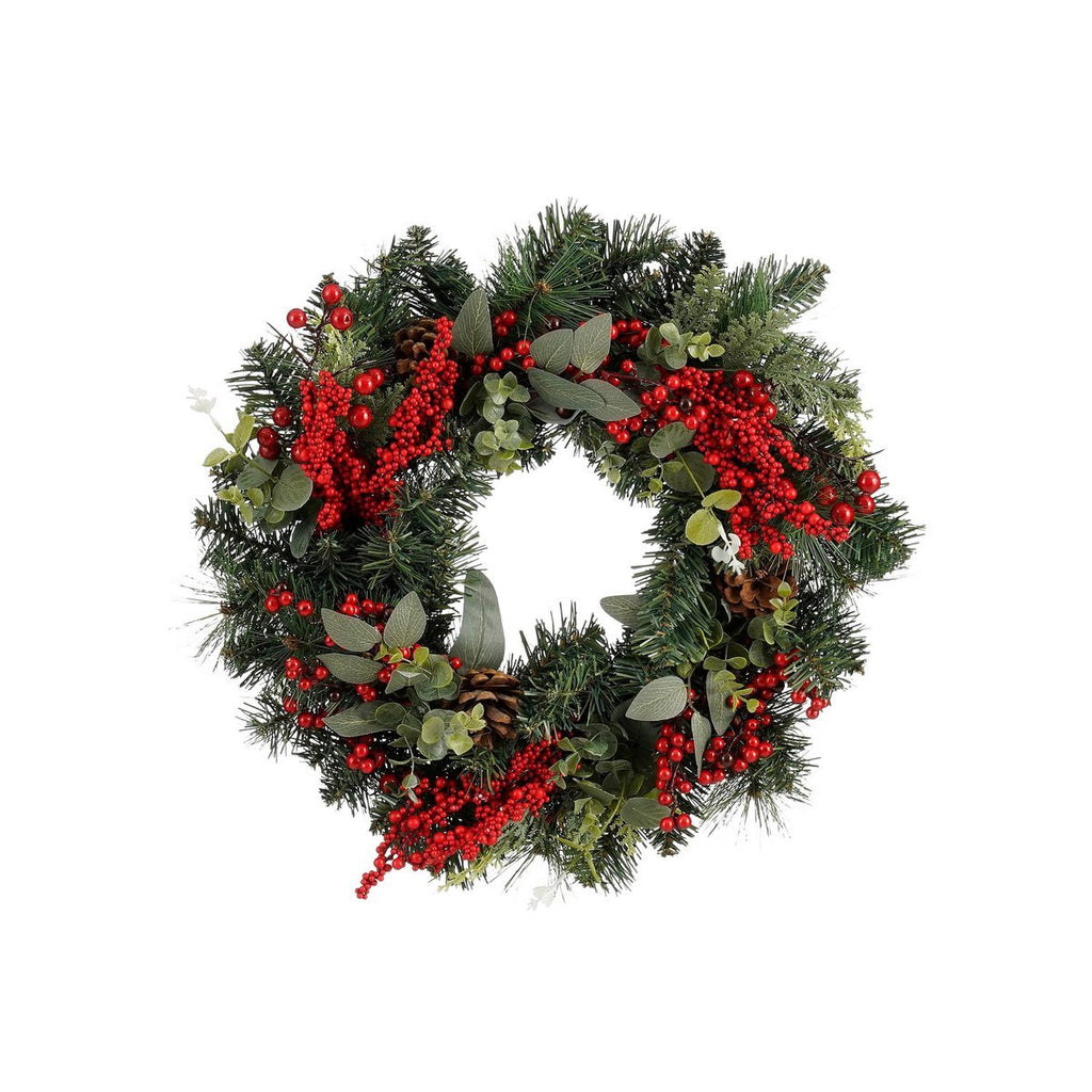 Harvey Kerstkrans met Dennenappels – H12 x Ø50 cm – Rood