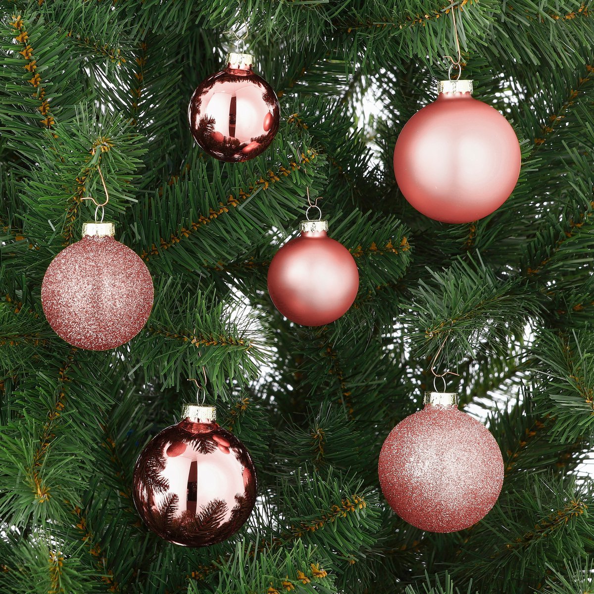 Kerstballen Set – 26 stuks – Glas – Roze – Mica Decorations