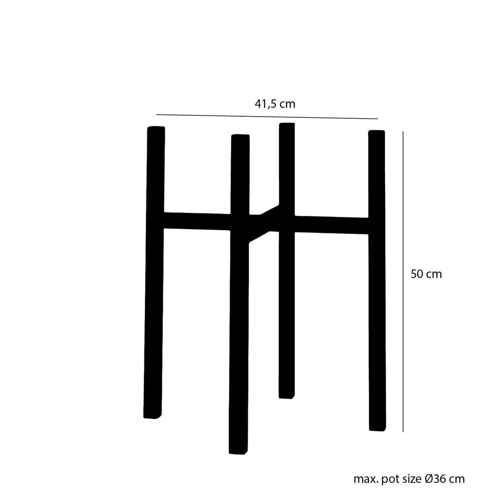 Ascot Plantenstandaard XL – L42 x B42 x H50 cm – Metaal – Zwart