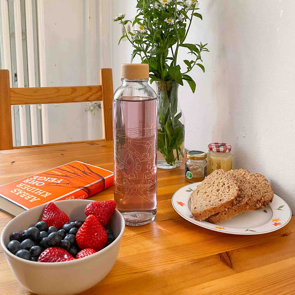 Breath In & Out Glazen Fles, 0,7 liter