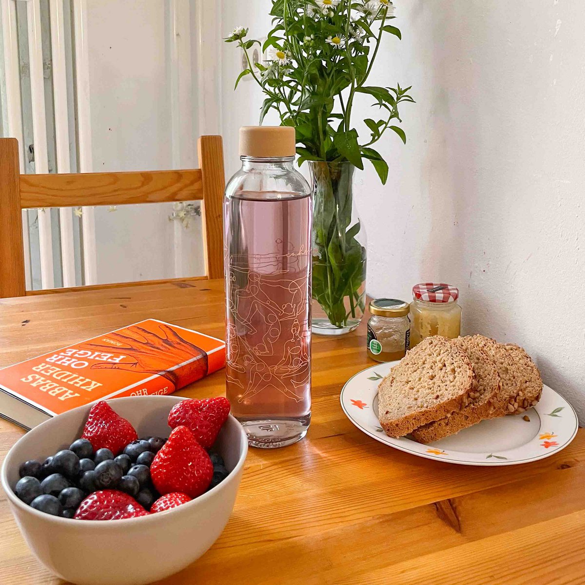 Breath In & Out Glazen Fles, 0,7 liter