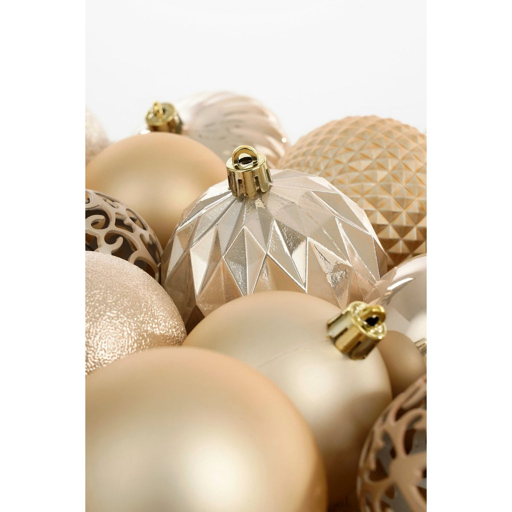 Kerstballen set – 60 stuks – Ø7 cm – onbreekbaar crème | Mica Decorations