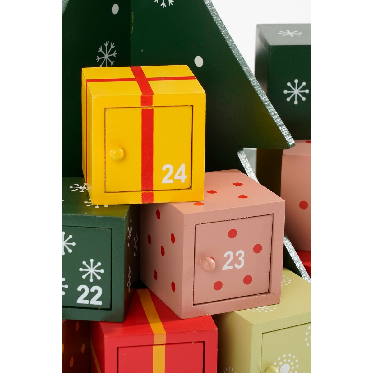 Adventskalender – H30 x Ø28 cm – MDF – 100% FSC – Meerkleurig