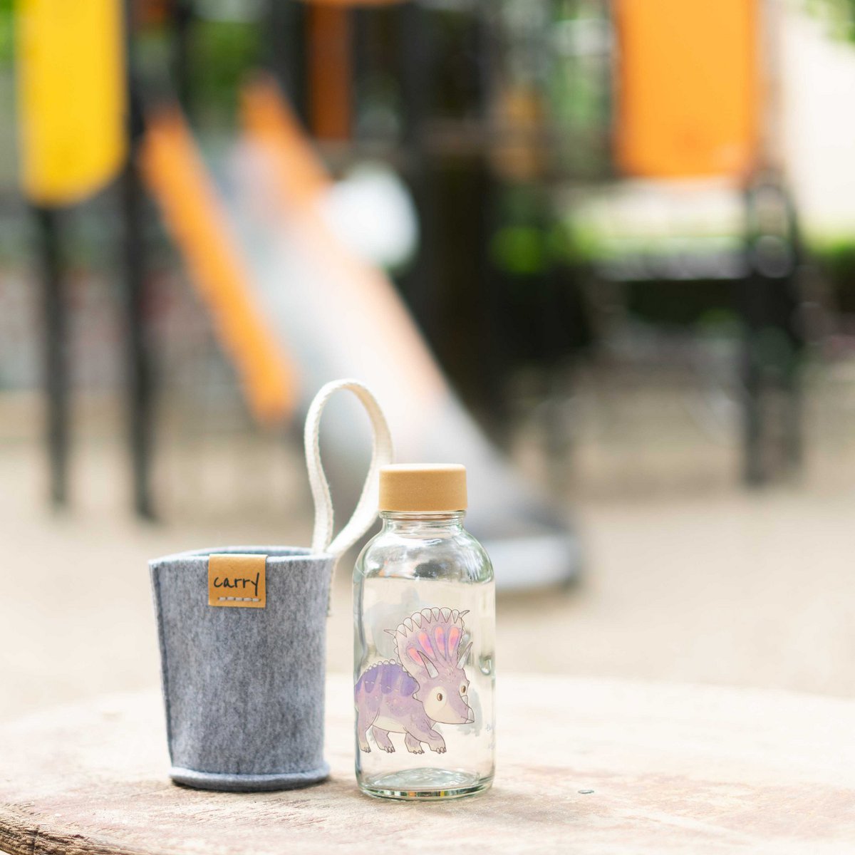 Kleine Dino Glazen Fles, 0,4 liter