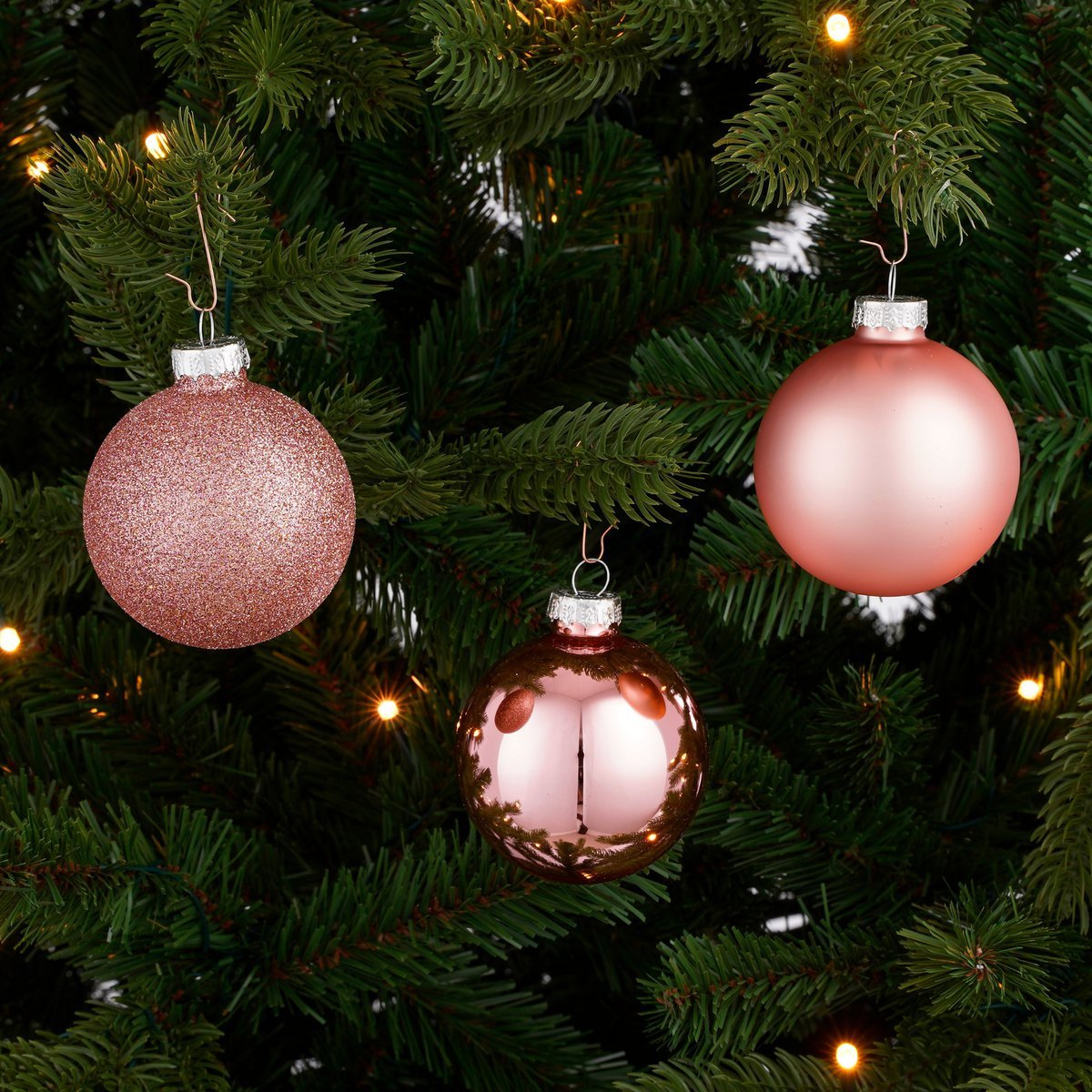 Kerstballen Set – 26 stuks – Glas – Roze – Mica Decorations