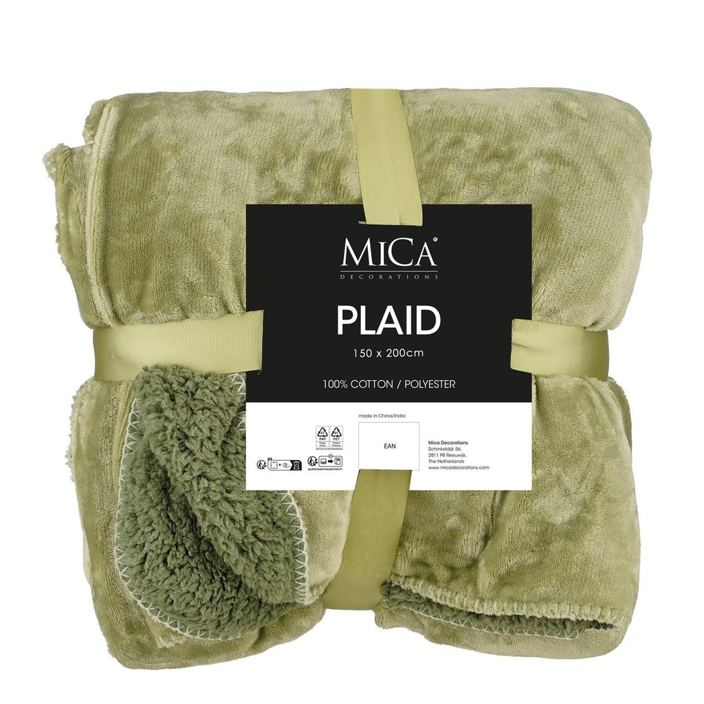 Mardy Fleece Plaid – L200 x B150 cm – Lichtgroen