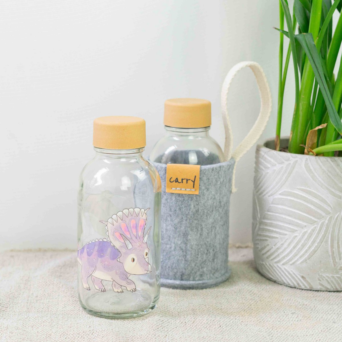 Kleine Dino Glazen Fles, 0,4 liter