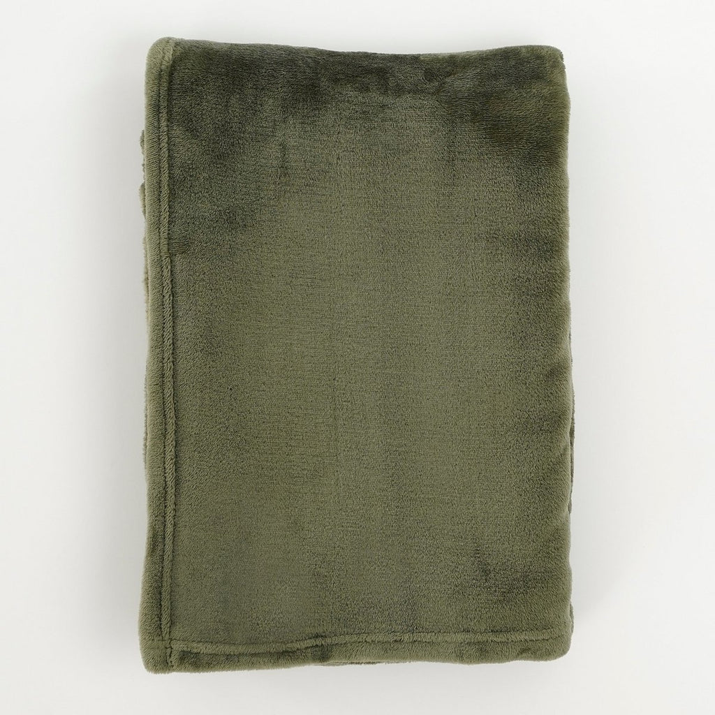 Famke Fleece Plaid - L180 x B130 cm - Donkergroen