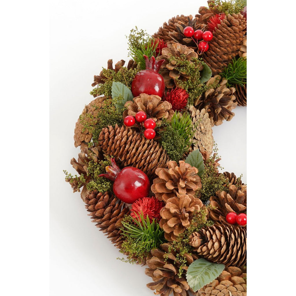 Landon Kerstkrans met Dennenappels – H9 x Ø45 cm – Bruin